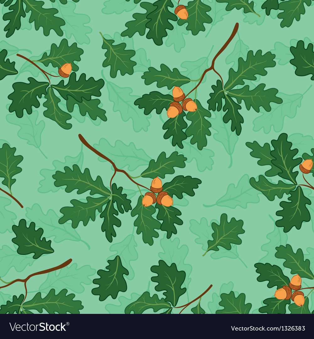 Oak Branch Pattern - Seamless