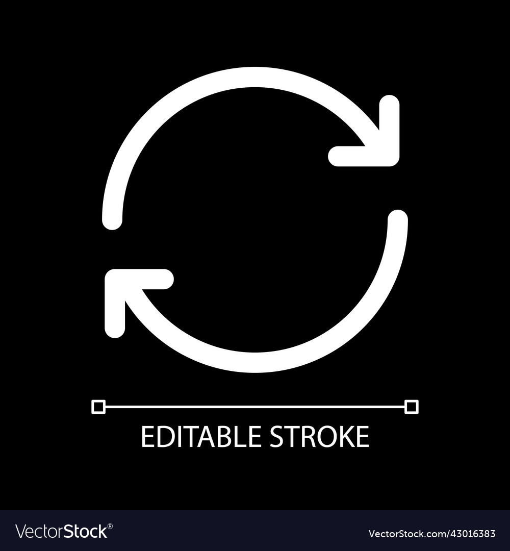 Repeat white linear ui icon for dark theme vector image Repeat white linear ui icon for dark theme