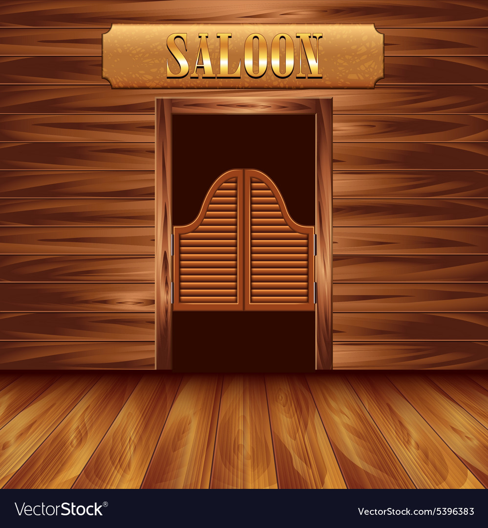 Swinging doors of saloon western background Vector Image