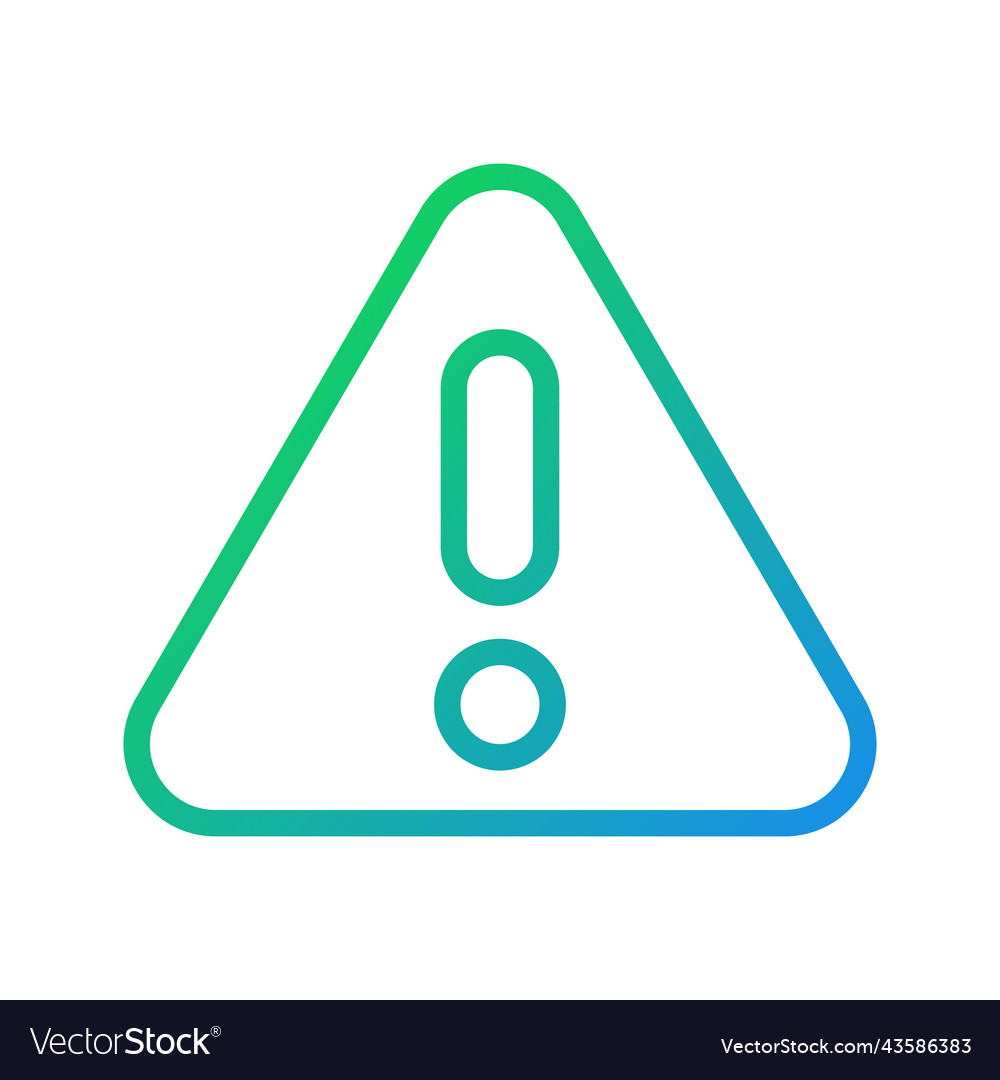 Warning red pixel perfect gradient linear icon vector image Warning red pixel perfect gradient linear icon