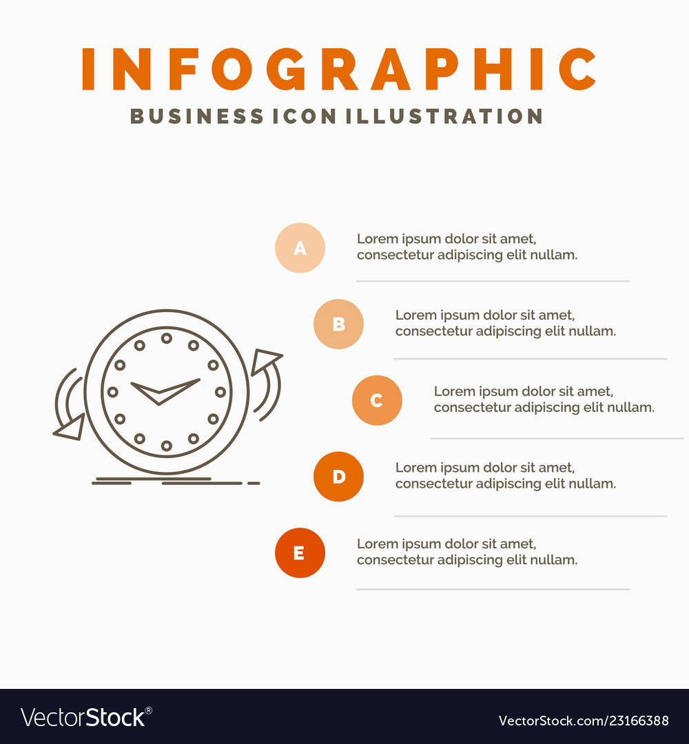 Backup clock clockwise counter time infographics vector image Backup clock clockwise counter time infographics