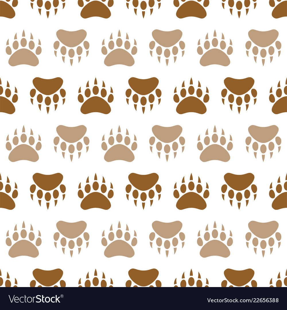 Bear footprint seamless pattern repeating camping