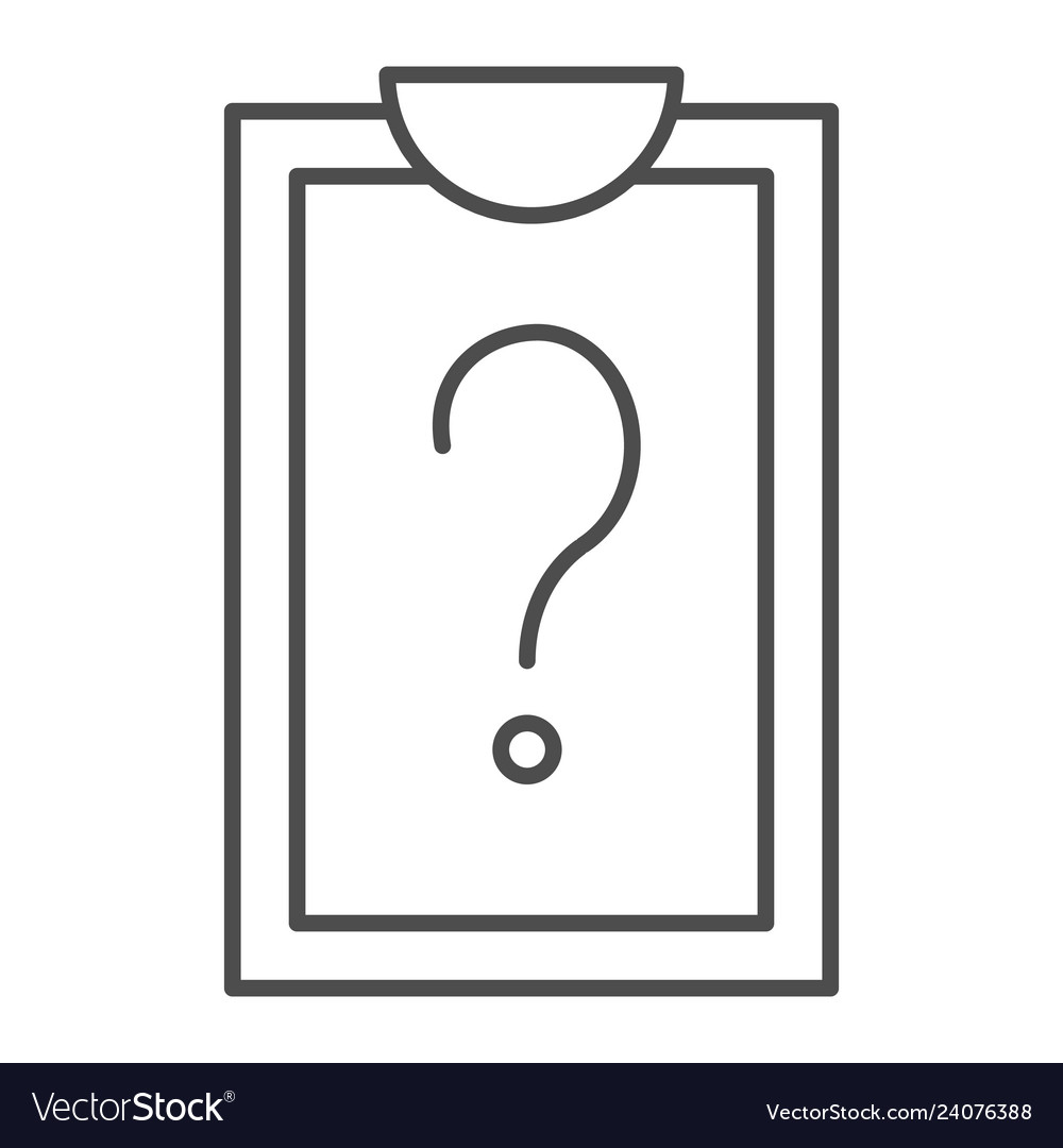 Clipboard with blank list thin line icon vector image Clipboard with blank list thin line icon