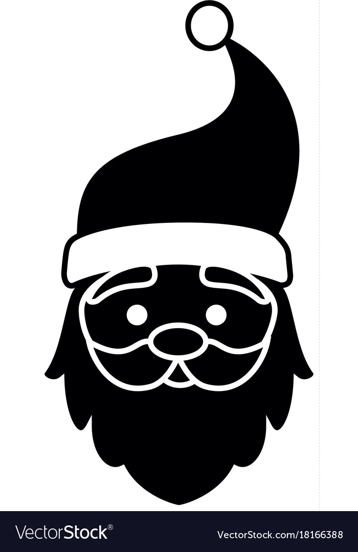 Cute santa claus head character Royalty Free Vector Image