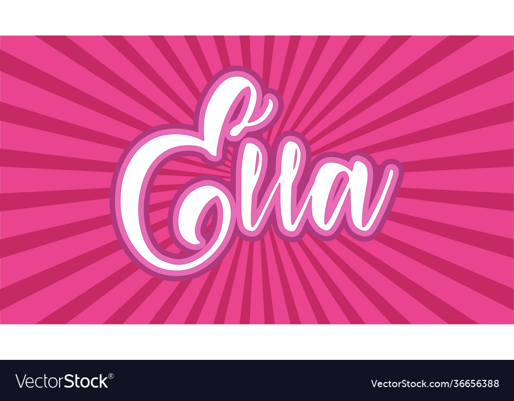 Ella typography with japanese pink sunburst