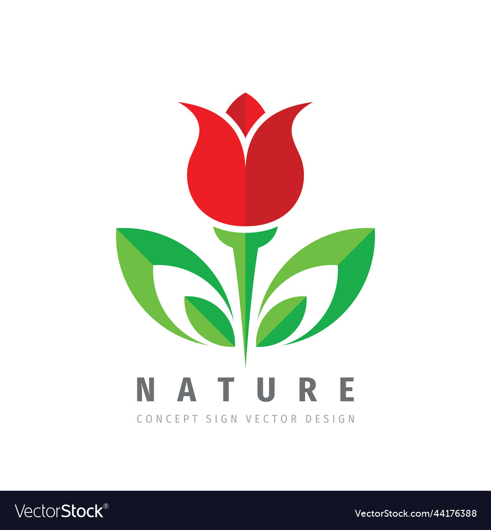 Flower nature concept logo design abstract tulip