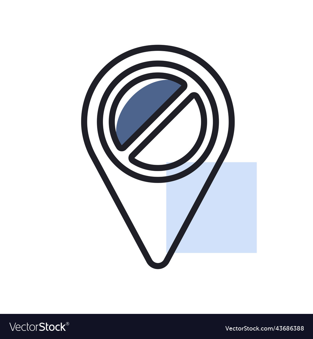 Forbidden pin map icon pointer