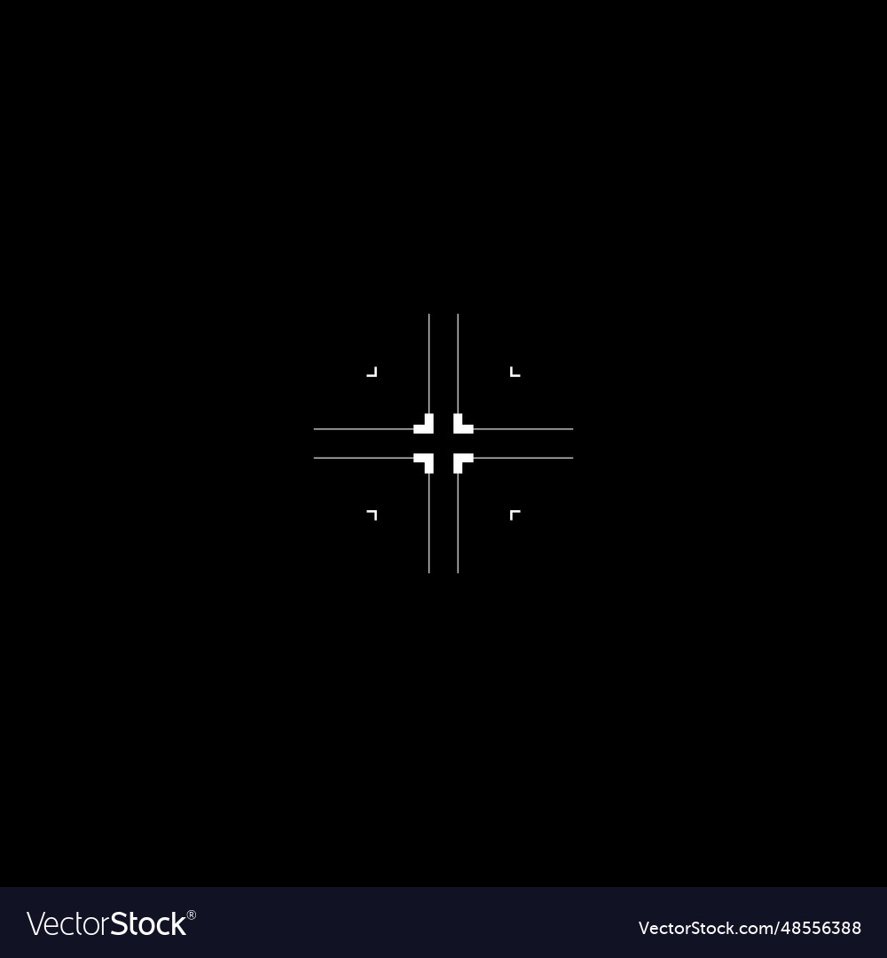 Futuristic gui rectangular target aim sight hud