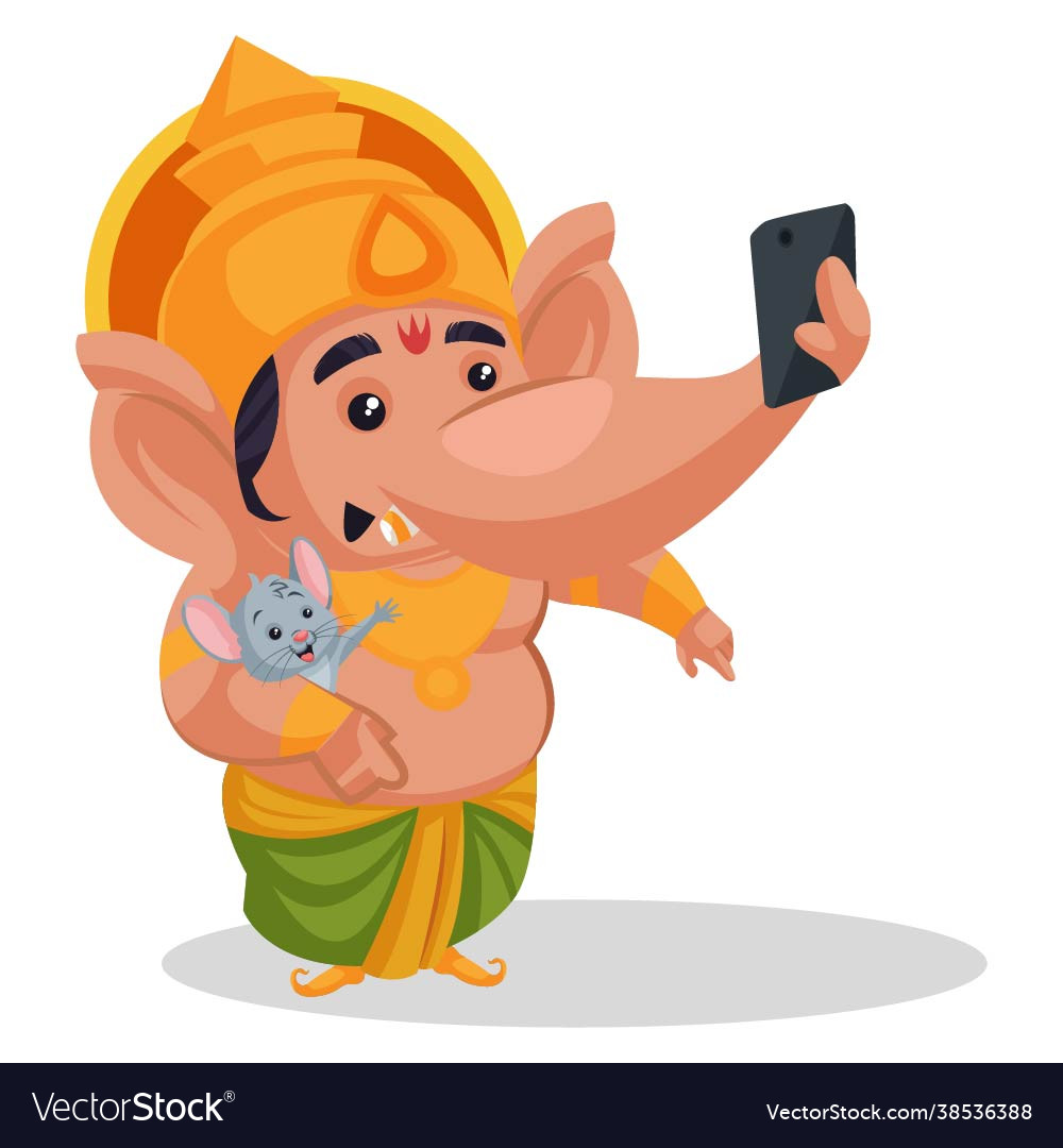 Lord ganesha cartoon character Royalty Free Vector Image