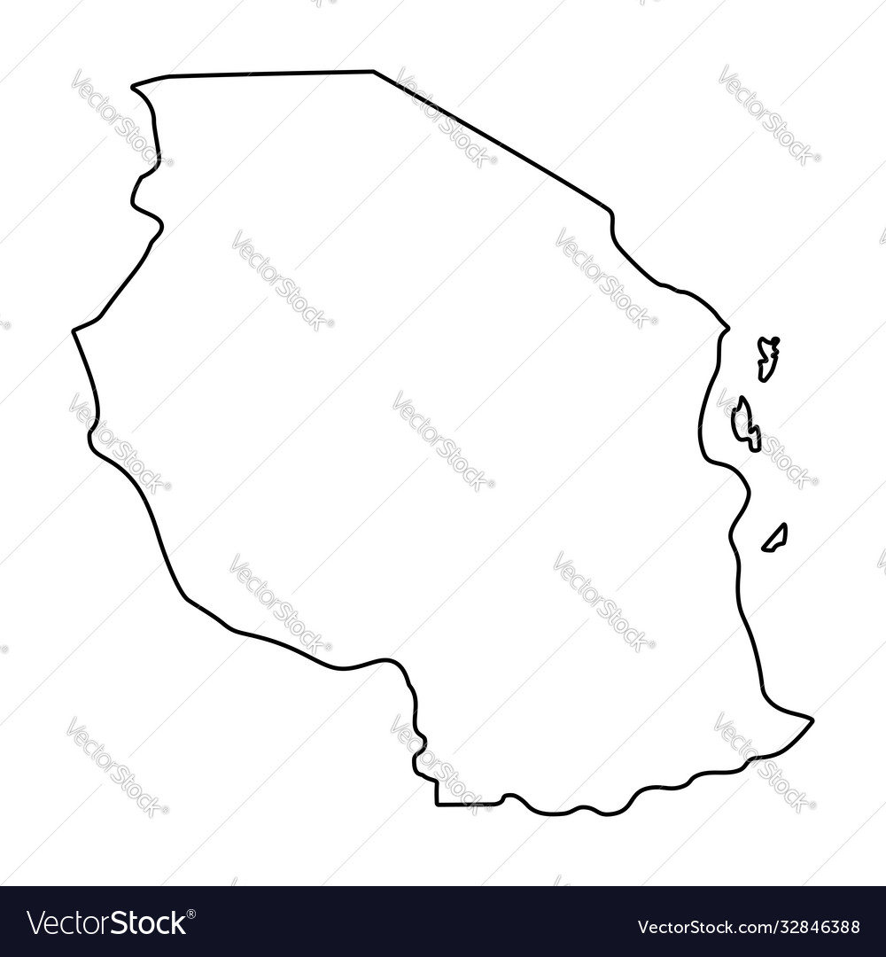 Map tanzania - outline Royalty Free Vector Image