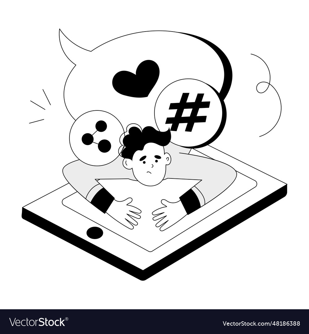 Media addiction Royalty Free Vector Image - VectorStock