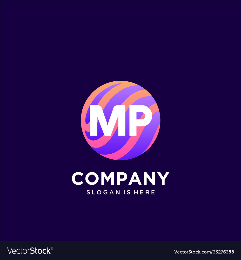 Mp initial logo with colorful template