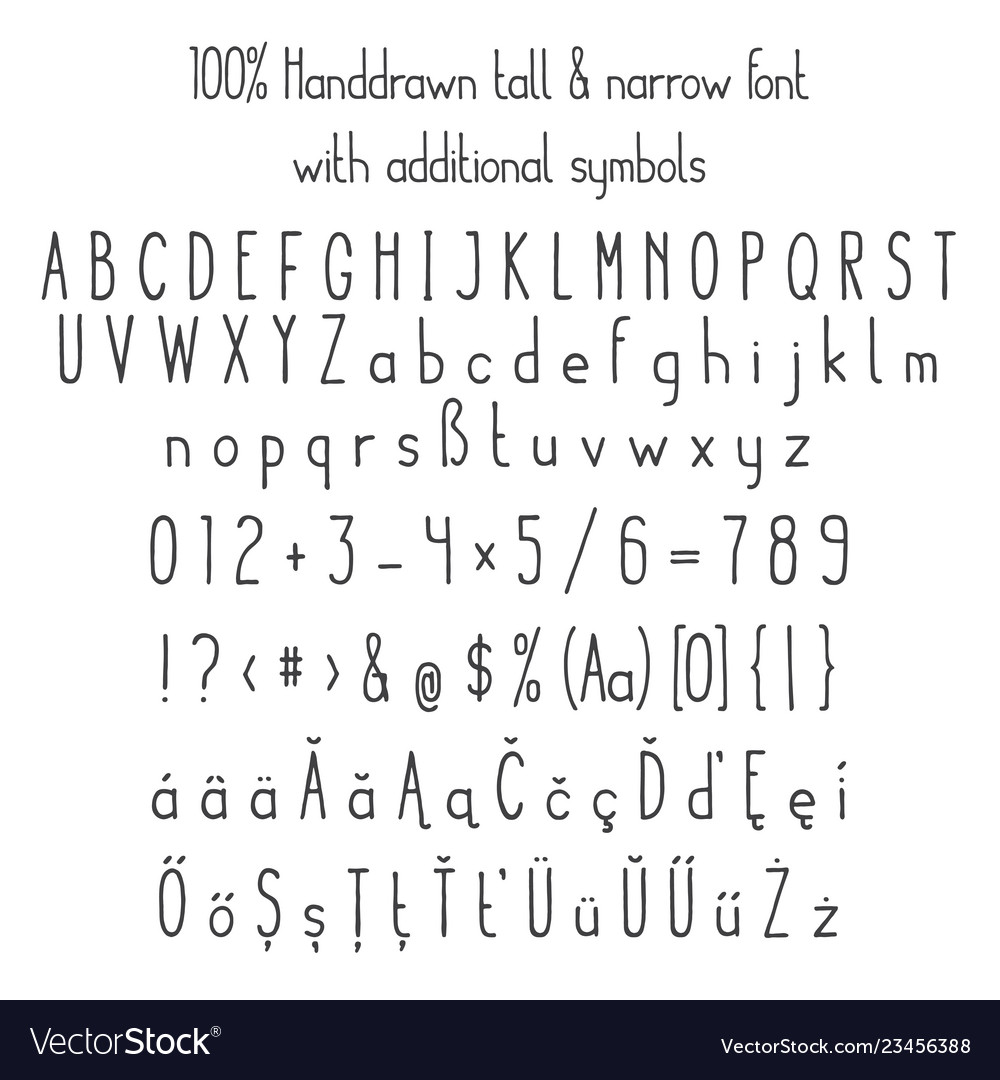Narrow Sketched Handwritten Font