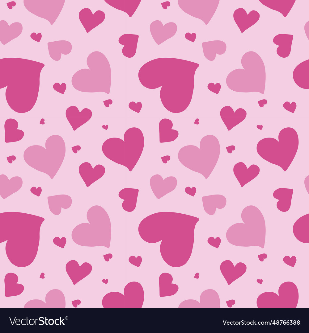 Pink background glamorous hearts pattern Vector Image