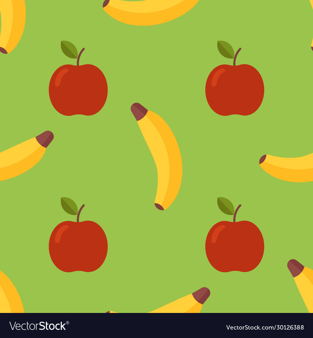 Seamless pattern with fruit in flat style bright