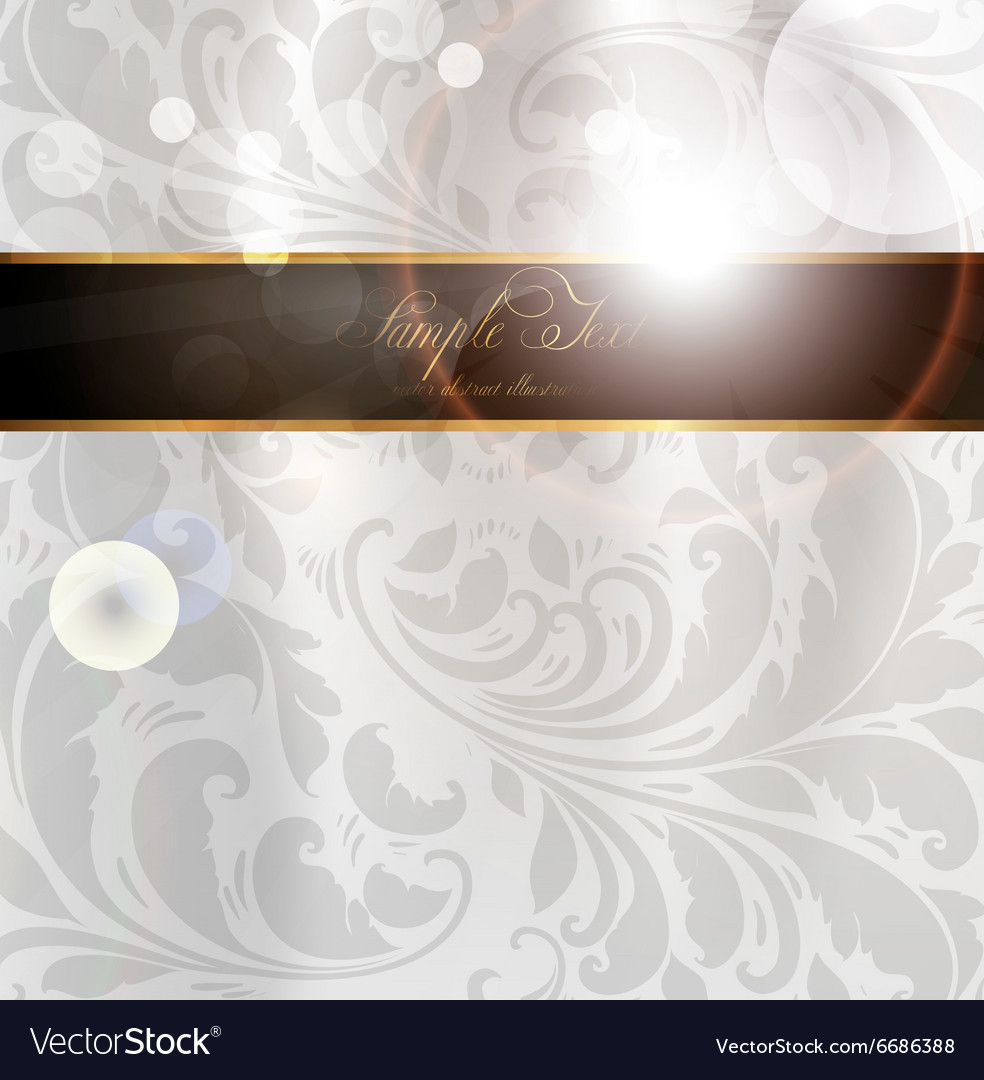 Seamless white floral spring wallpaper with banner