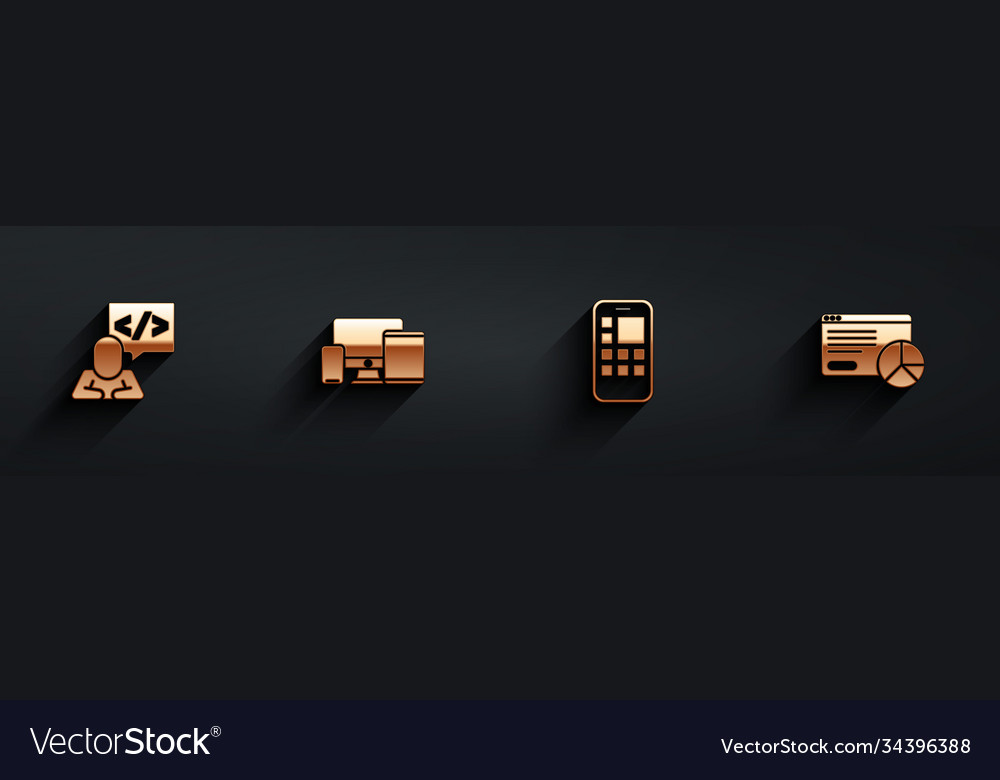 Set front end development monitor mobile tablet vector image Set front end development monitor mobile tablet