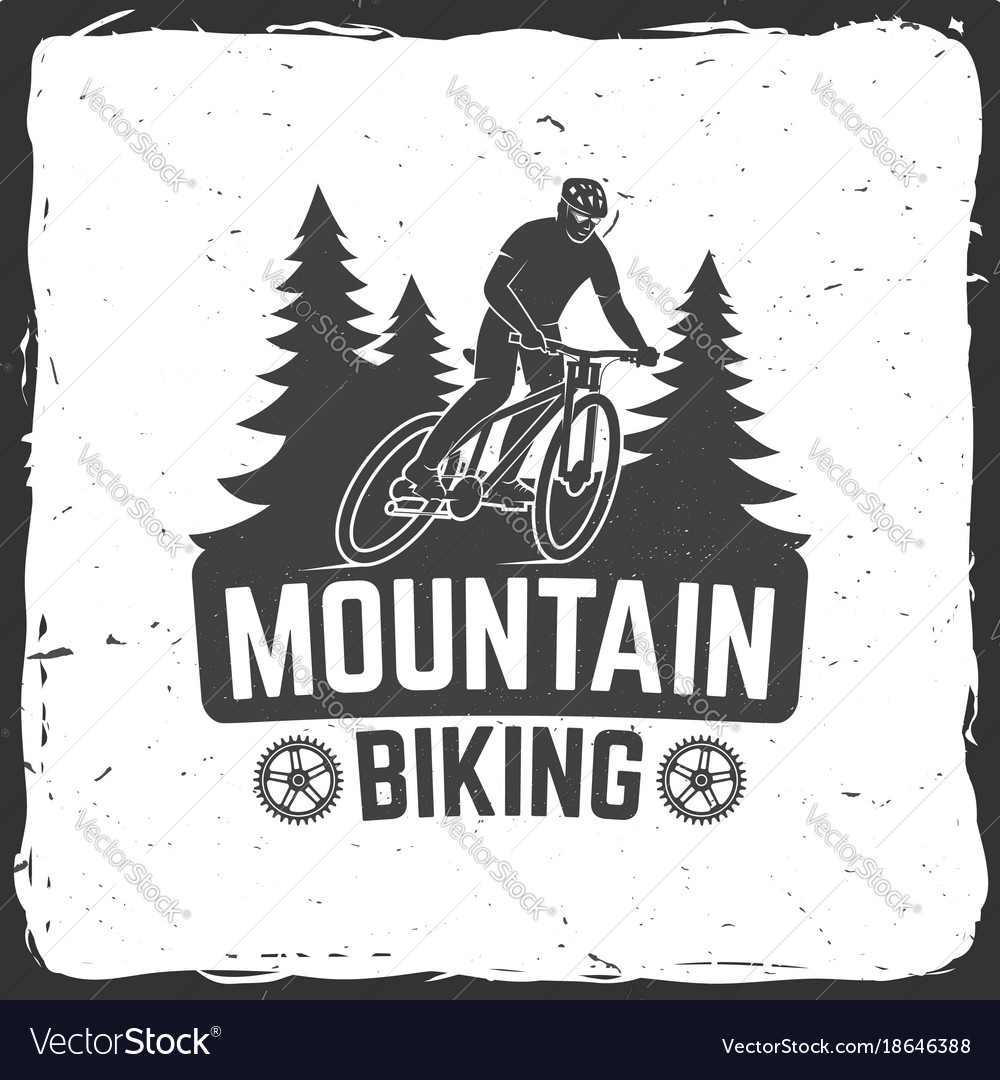 Vintage typography design with man riding bike Vector Image