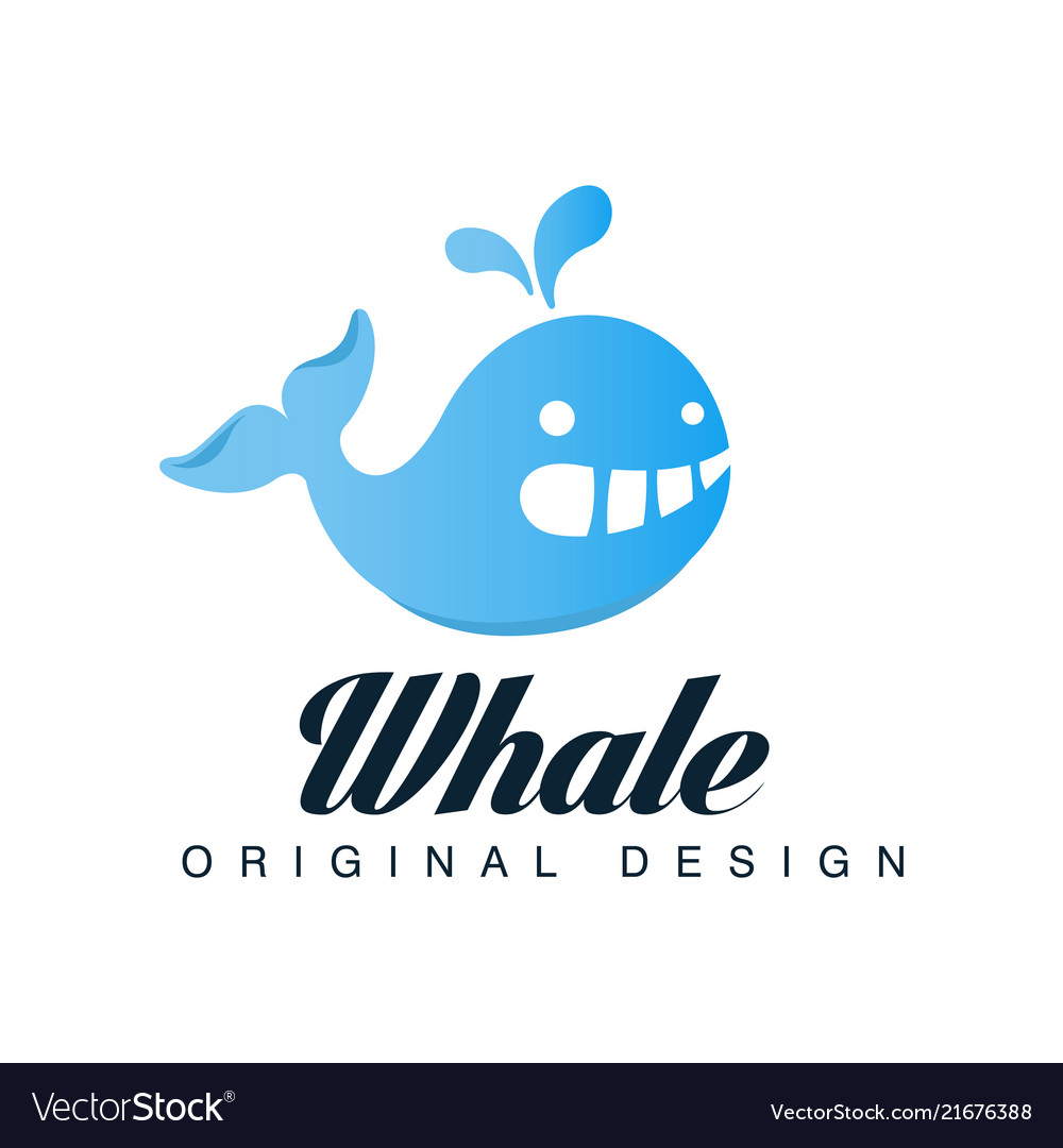 Whale original designlogo template with blue