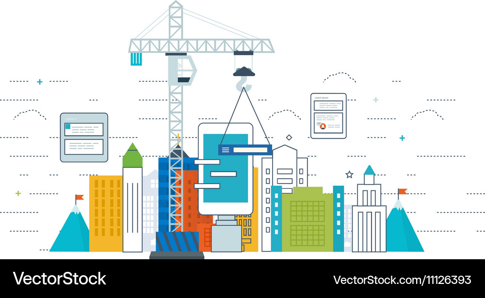 Application development concept for e-business Vector Image