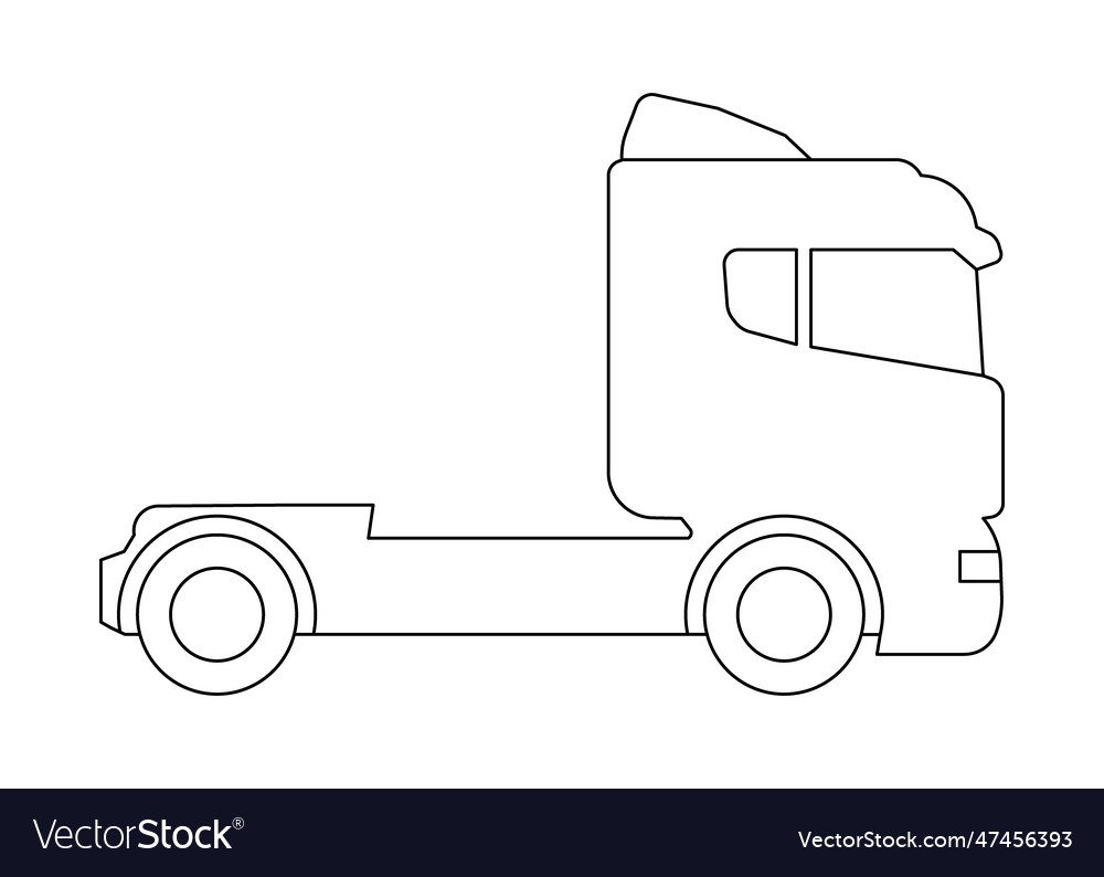 Car truck transport model coloring line icon van