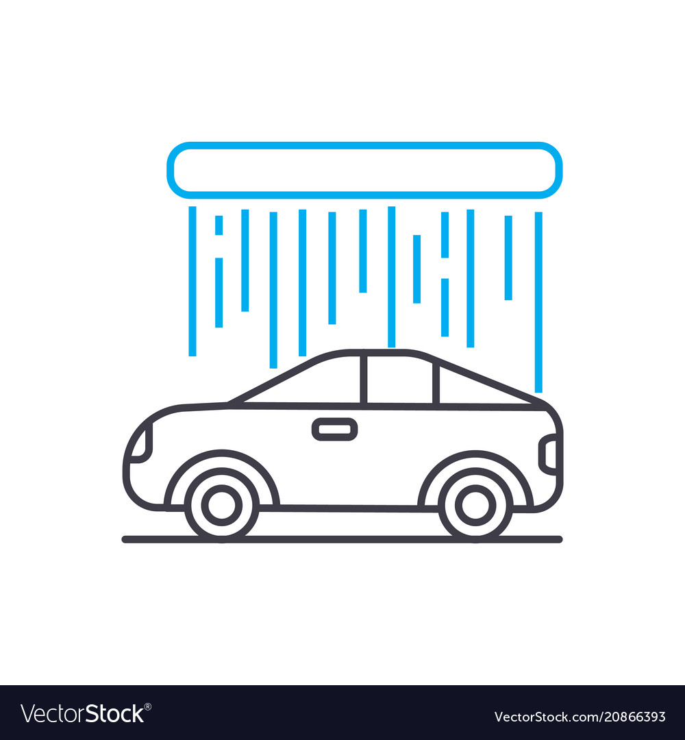 Auto waschen dünne Linie Schlag Symbol