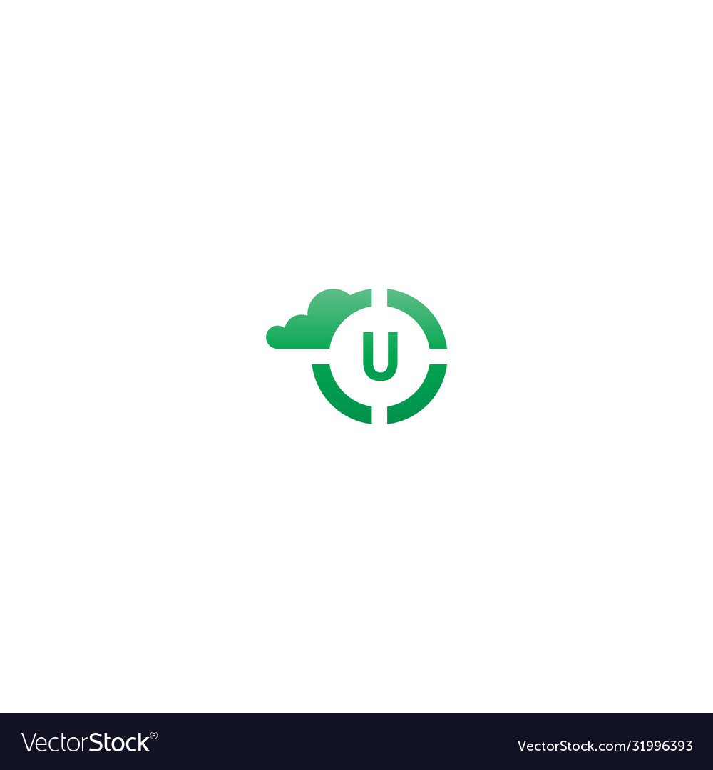 Circle u logo letter design concept in gradient