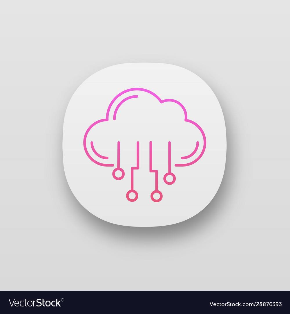 Cloud computing app icon vector image Cloud computing app icon