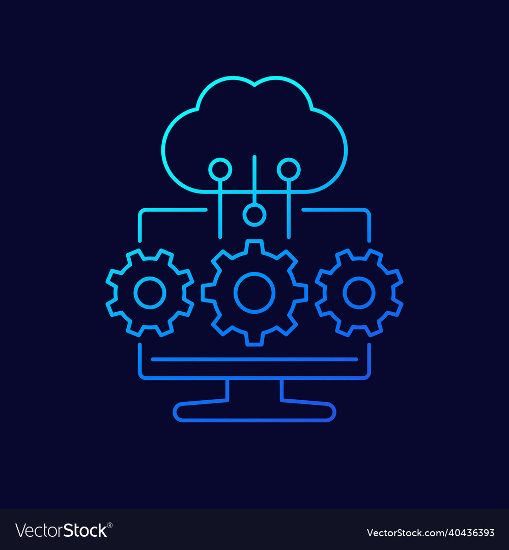 Cloud Computing Service Line-Icon