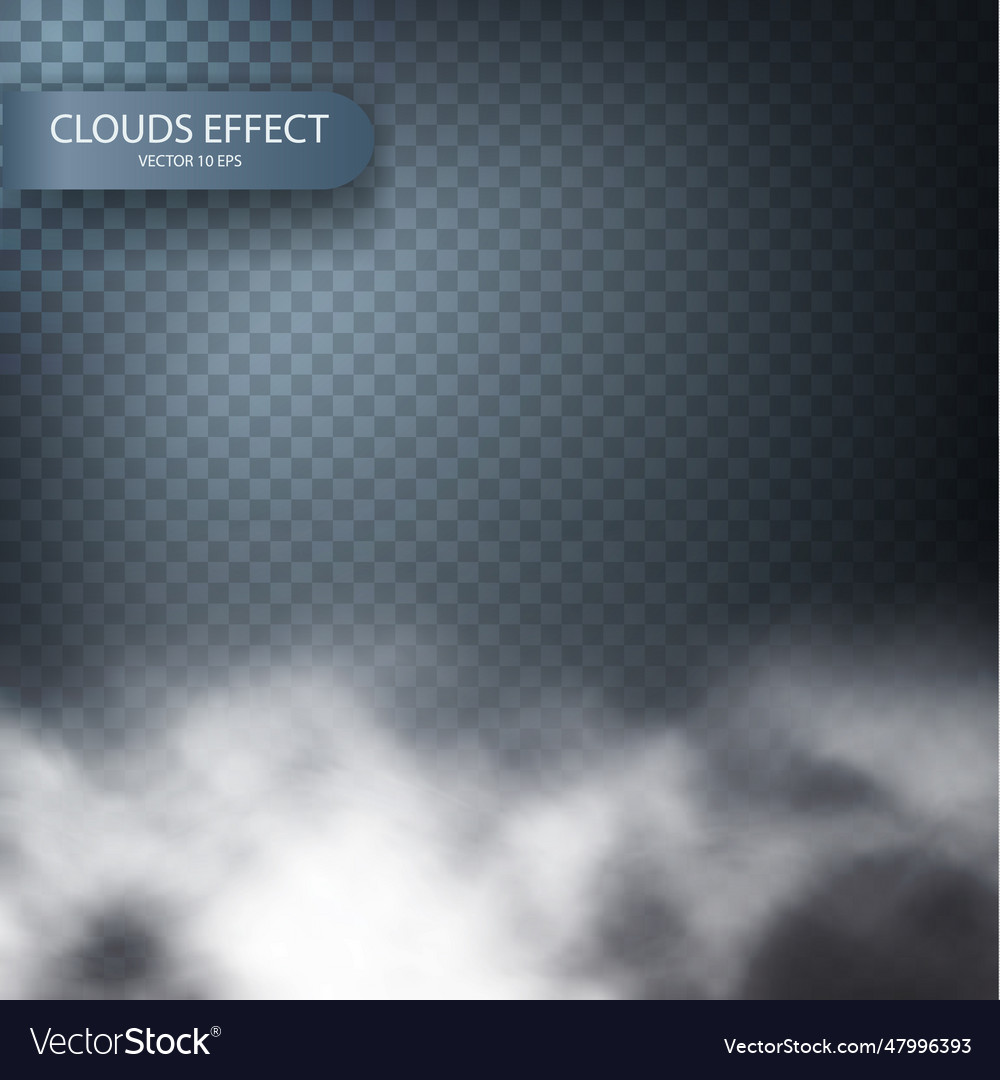 Cloud effect on a transparent background realistic
