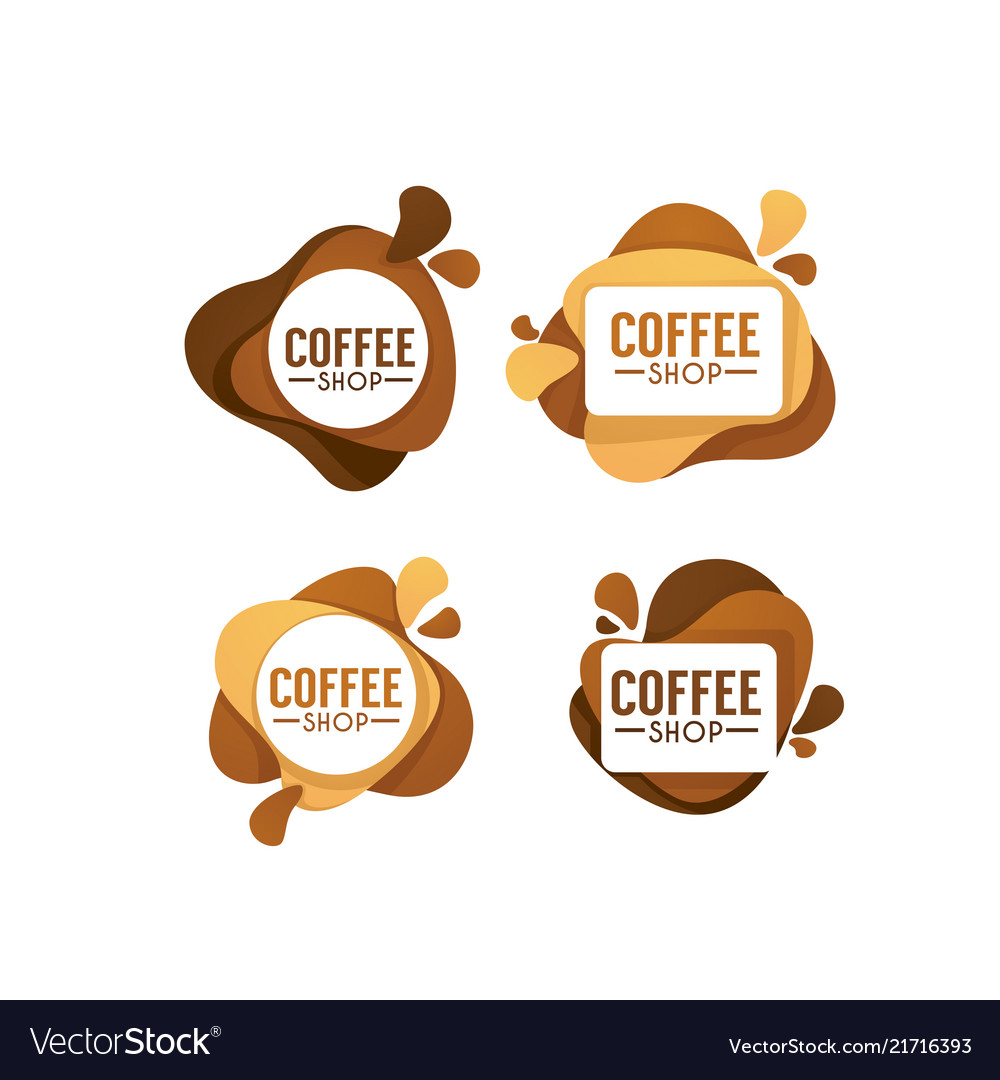 Coffee shop logo collection of hot and sweet Vector Image