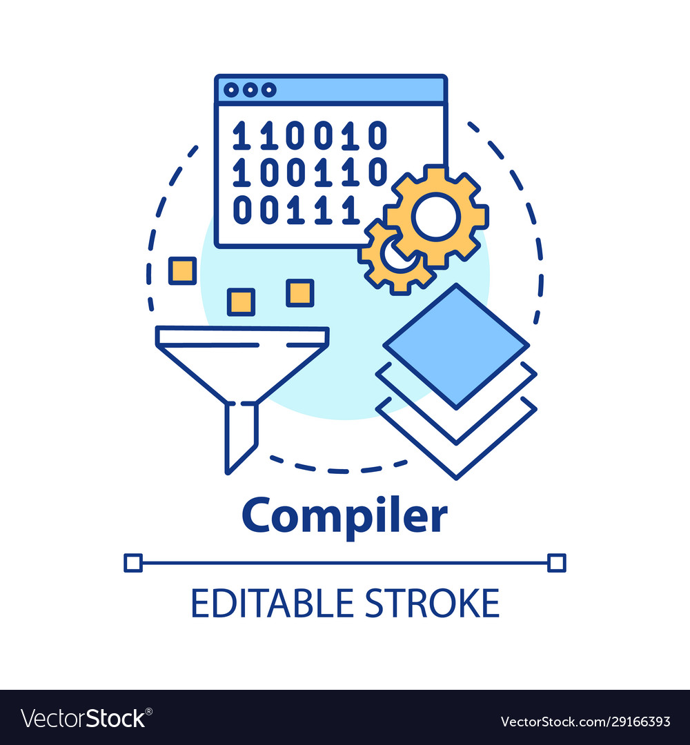 Compiler concept icon software development