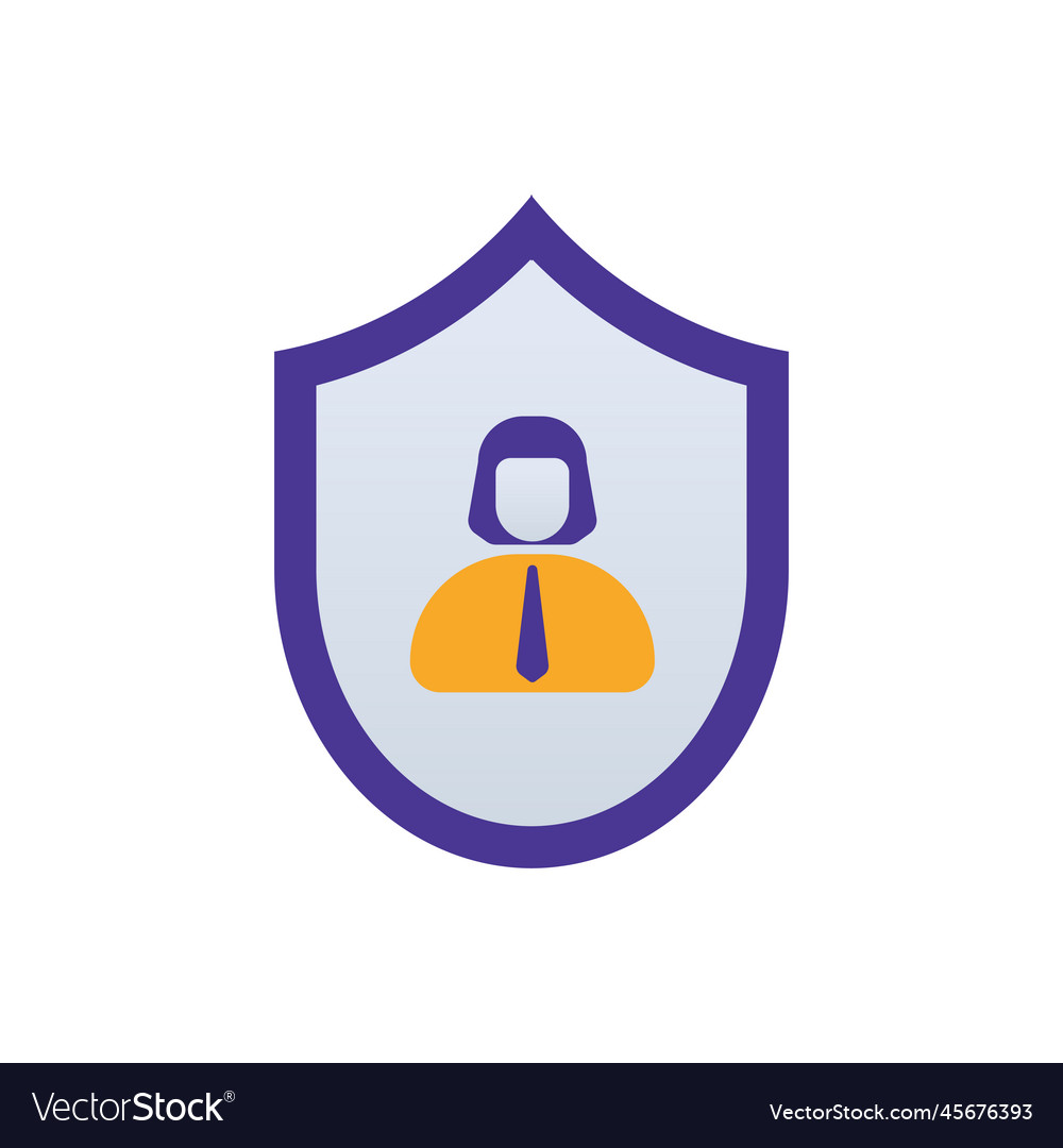 Insurance business people icon with purple