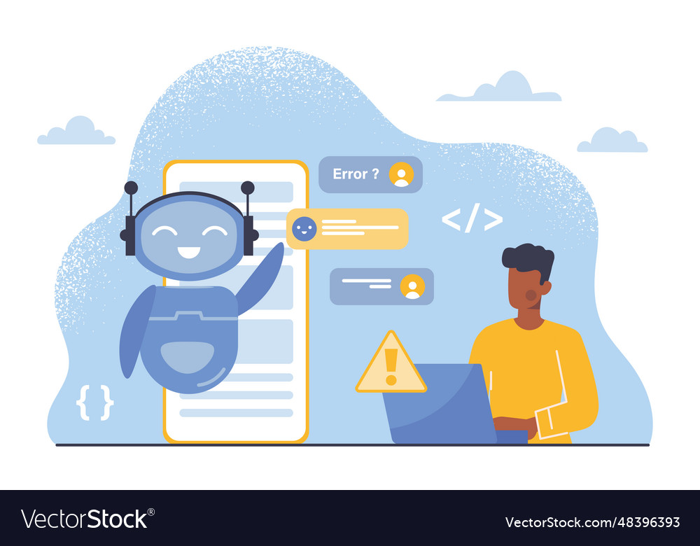 Man with chat gpt concept Vector Image Man with chat gpt concept
