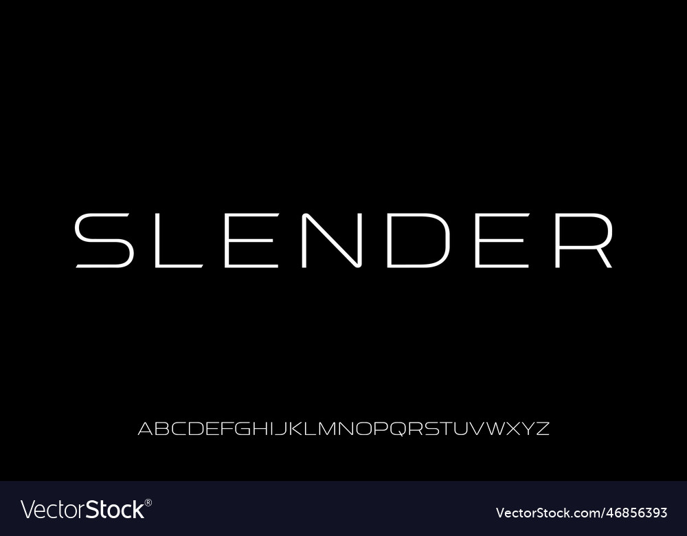 Modern sleek minimal display font vector image Modern sleek minimal display font