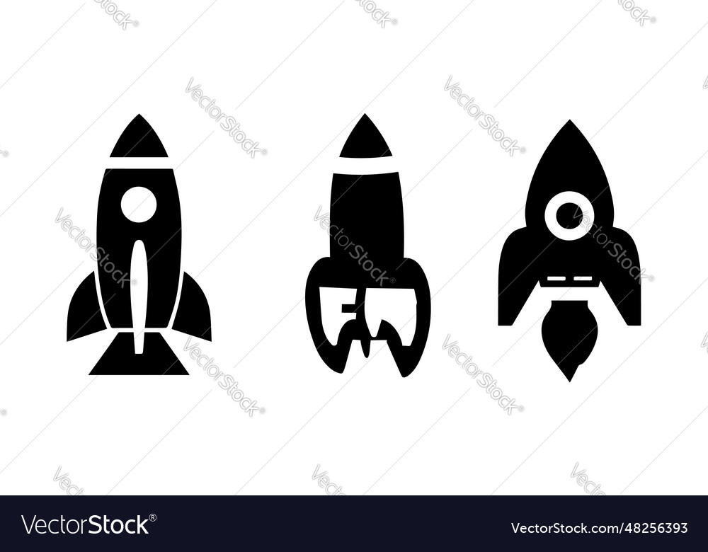 Rocket sets simple icon vector image Rocket sets simple icon
