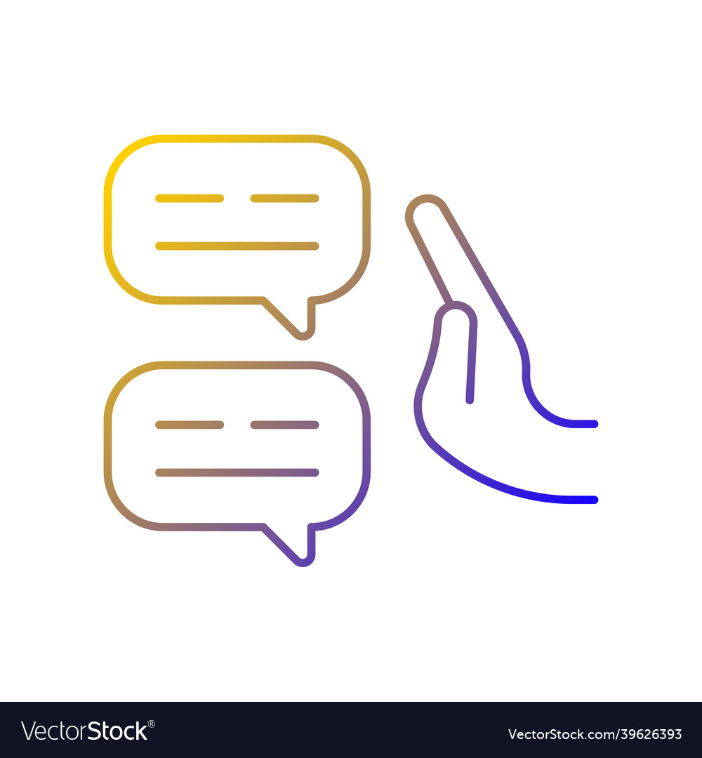 Sceptical view gradient linear icon vector image Sceptical view gradient linear icon