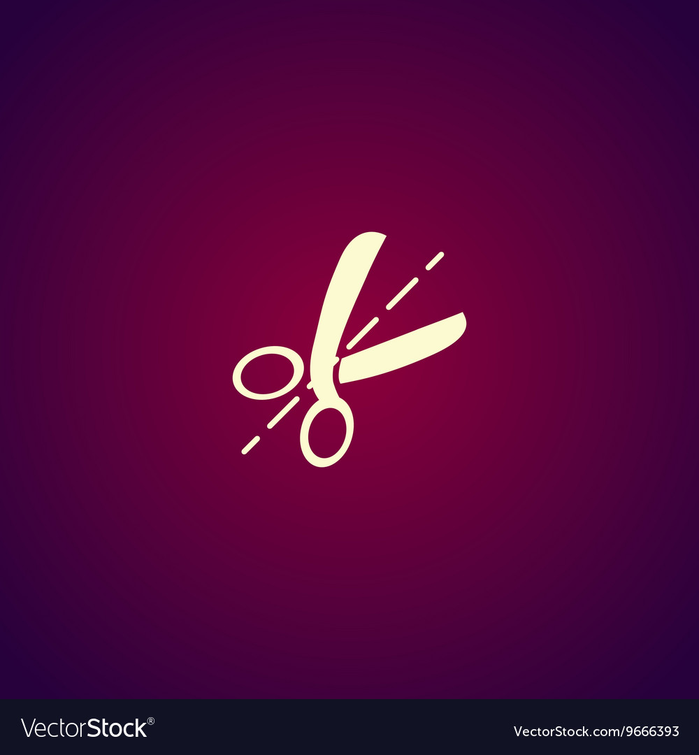 Scissors icon flat design style