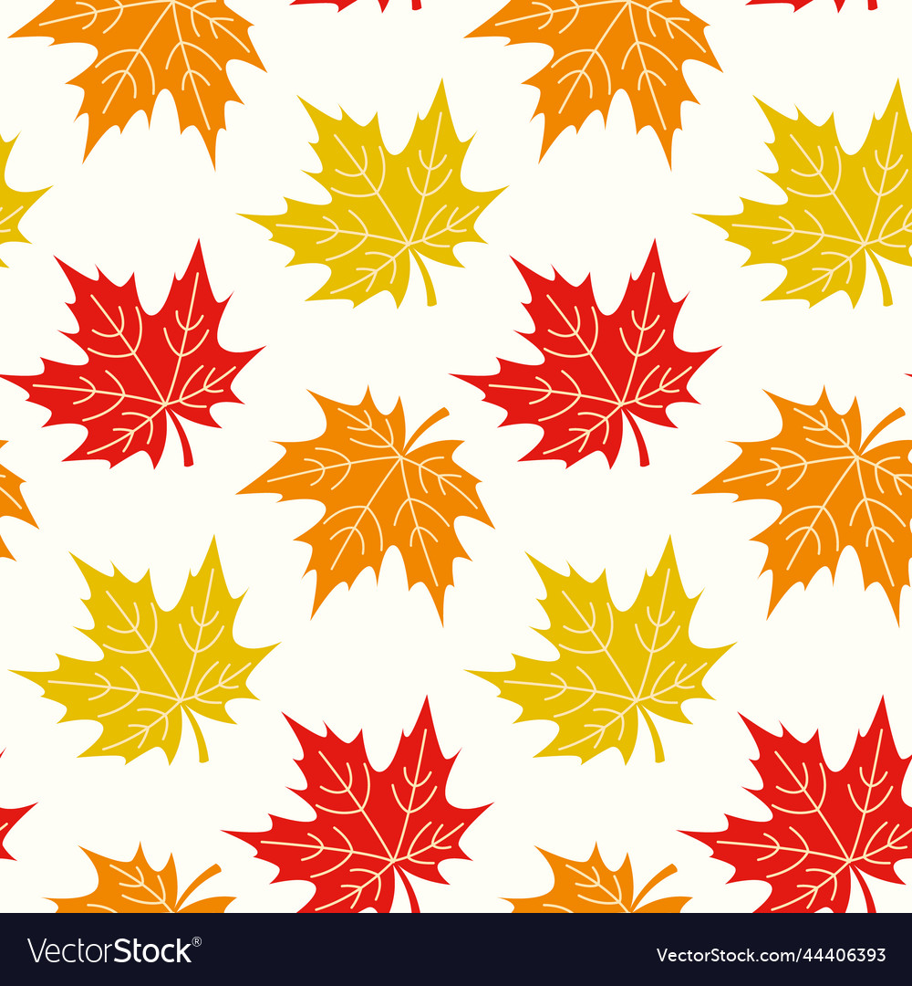 Seamless pattern with maple leaves