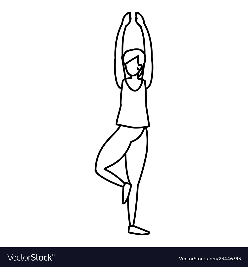 Young woman practicing exercice Royalty Free Vector Image