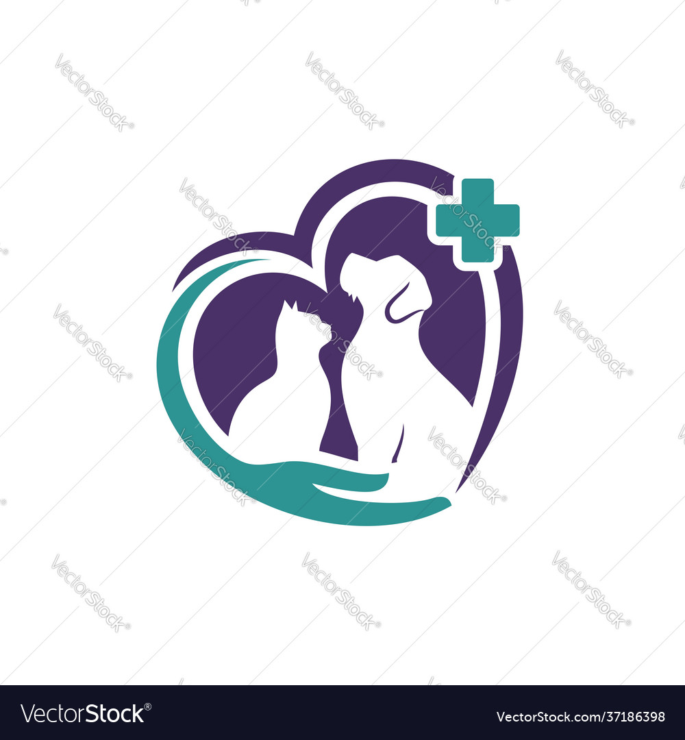 Cat and dog logo design template