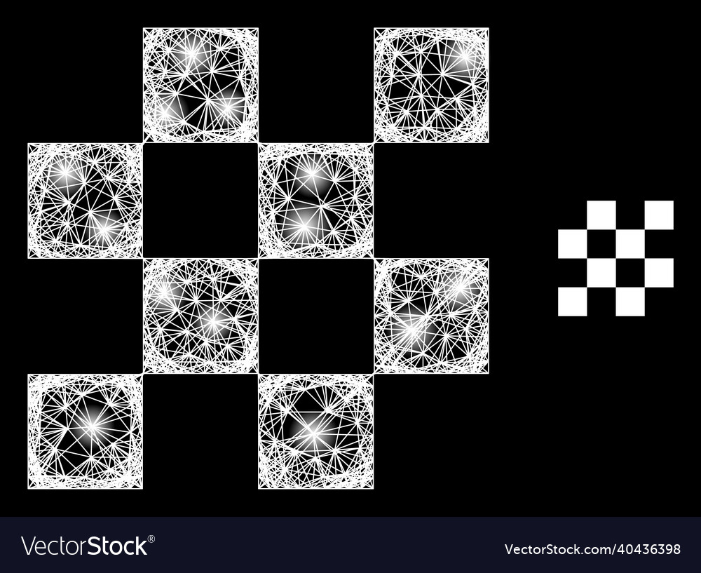 Constellation net mesh chess cells with lightspots Vector Image Constellation net mesh chess cells with lightspots