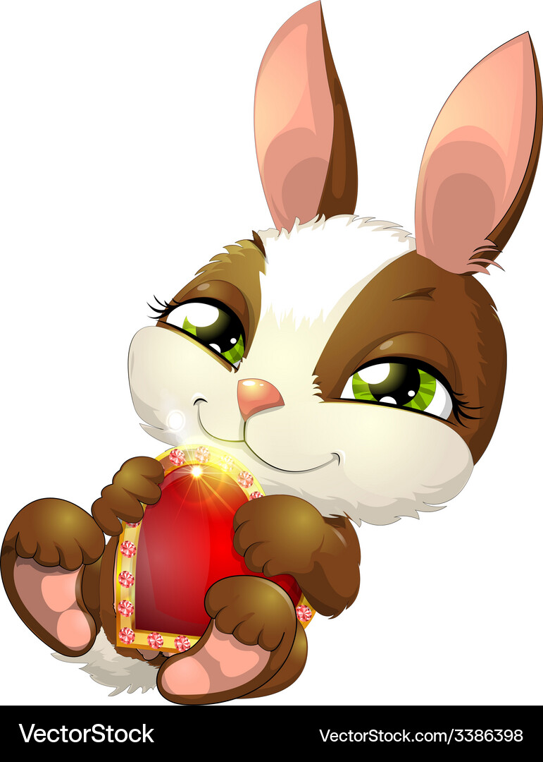 Cute Rabbit with Heart Royalty Free Vector Image