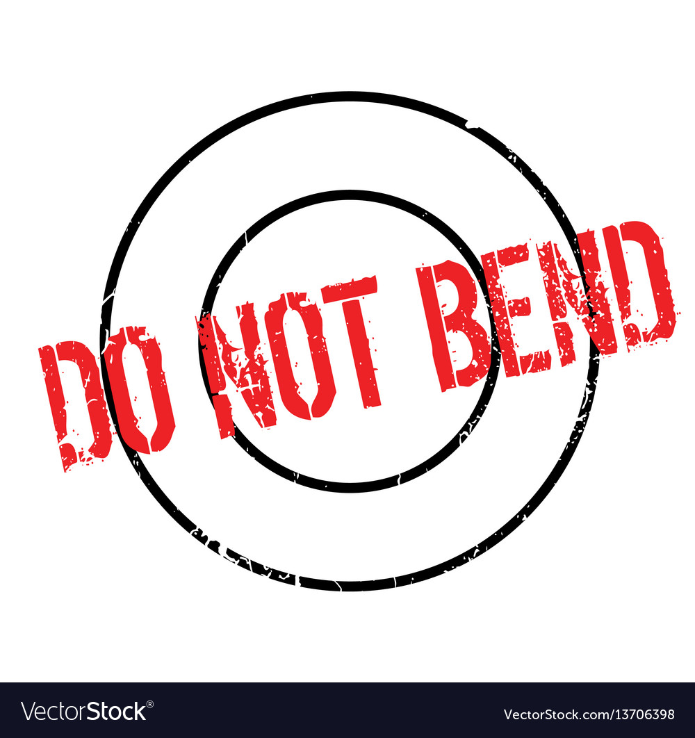 Do not bend rubber stamp