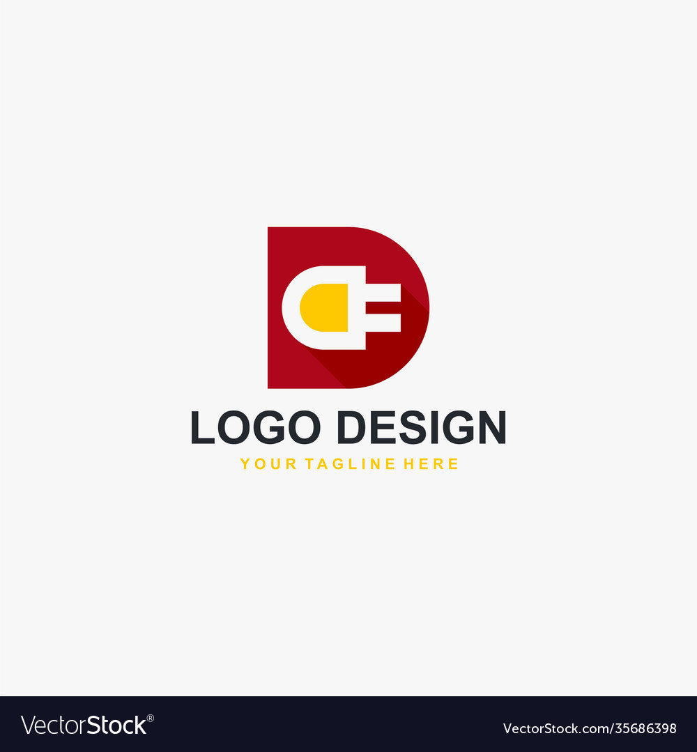 Elektrische Energie und Buchstabe d Logo Design vector image Elektrische Energie und Buchstabe d Logo Design