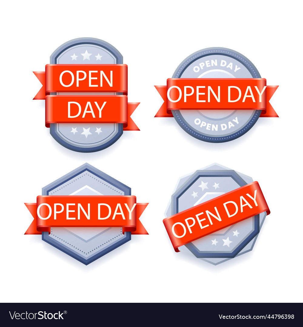 Gradient open day badges set