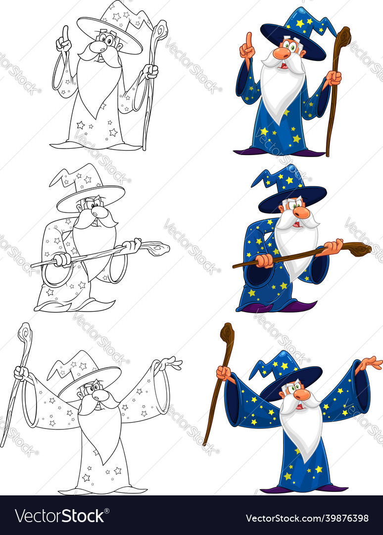 Old wizard character collection set