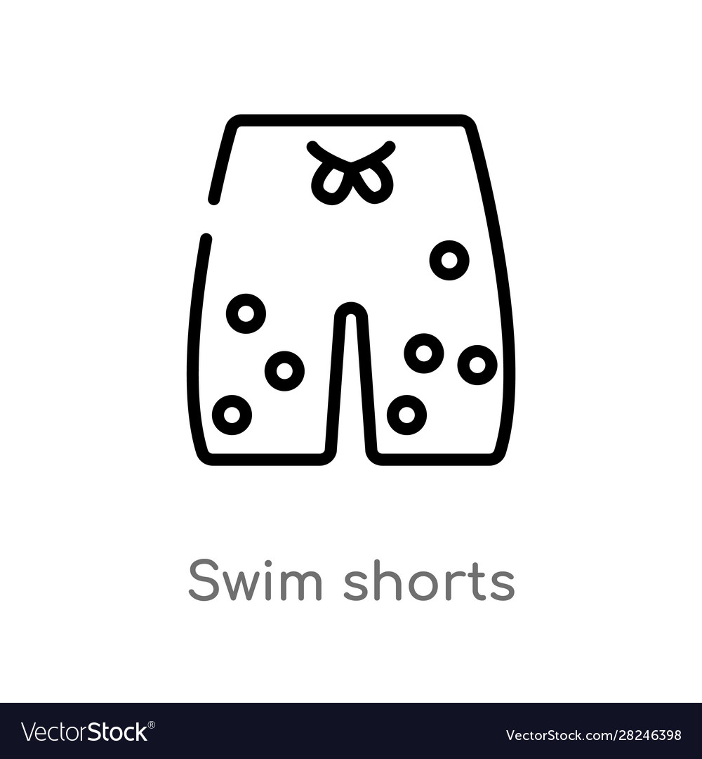 Outline swim shorts icon isolated black simple Vector Image