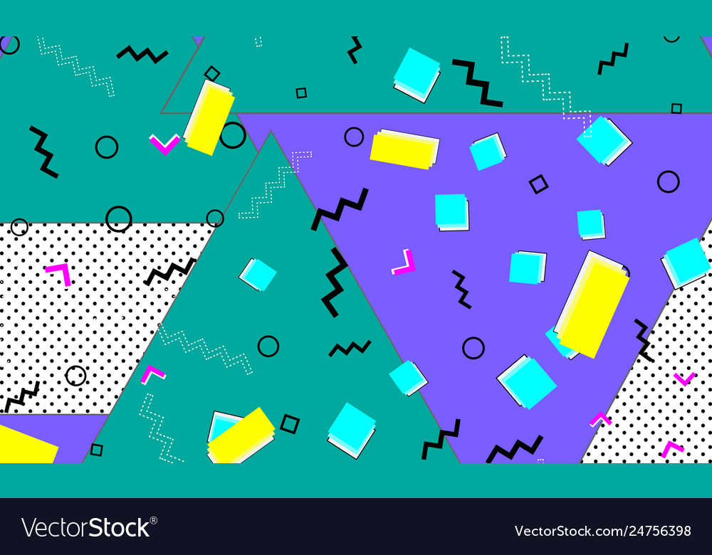Pop art color background memphis pattern