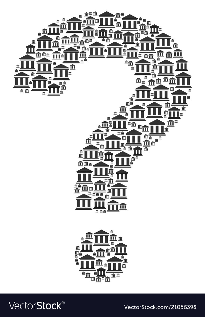 Question mark shape of library building icons